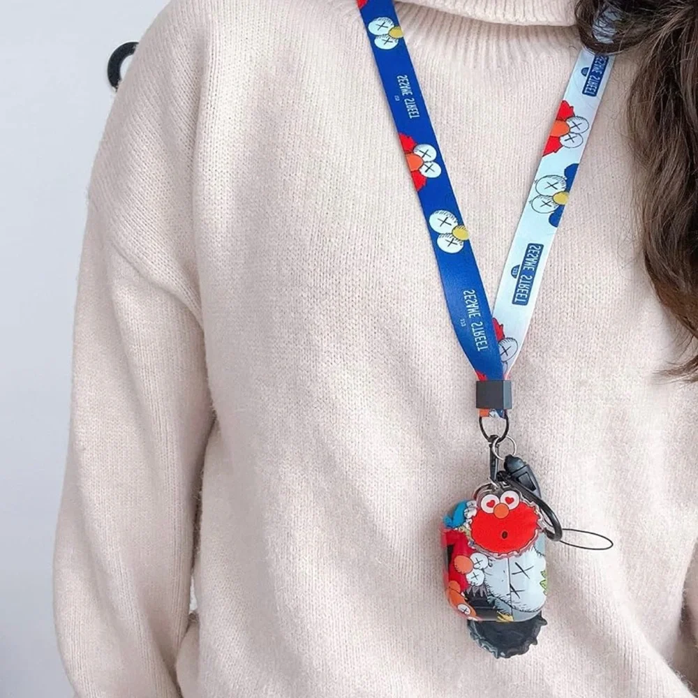 Airpod Cover Plus Lanyard & Keychain Set Sesame‎ Street Theme
